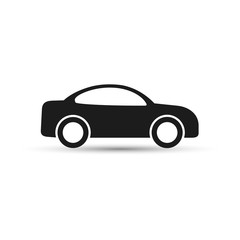 Car icon vector illustration. Side view of automobile.