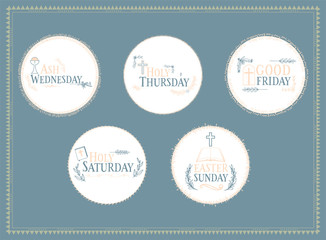 Vector icon set of easter message