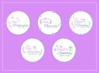 Vector icon set of easter message