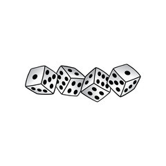 white dice risk taker gamble vector art