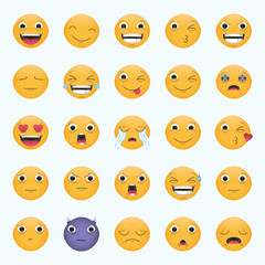 Fototapeta premium Vector icon set of emoticons
