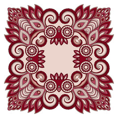 Fototapeta na wymiar Colored decoration in mandala form. Mehndi style. Decorative pattern in oriental style. Eastern ethnic pattern.
