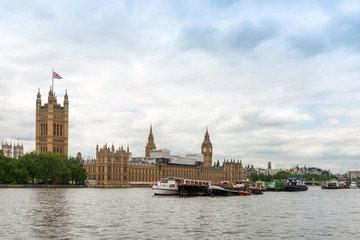 LONDON, UNITED KINGDOM - June 21, 2016. Street view of Traditional Big Ben in London, United Kingdom