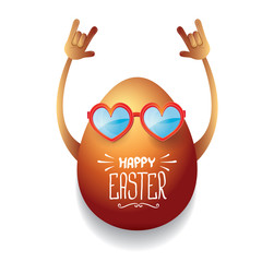 vector happy easter card with rock n roll egg