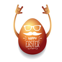 vector happy easter card with rock n roll egg