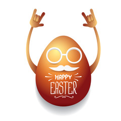 vector happy easter card with rock n roll egg