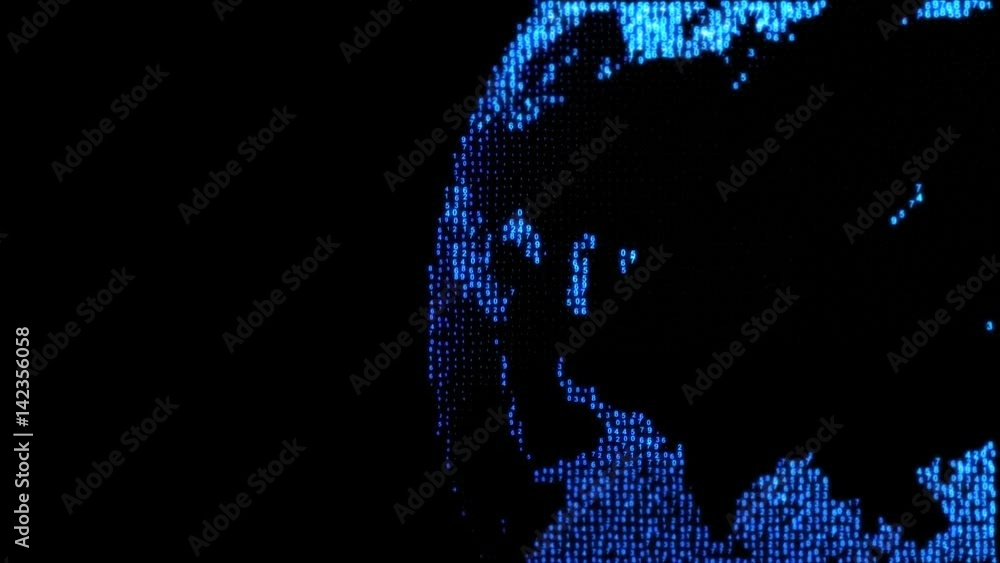 Aufkleber global network world. the concept of the internet all over the world. earth from the digital code
