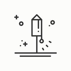 Firework banger firecracker salute icon. Party celebration birthday holidays event carnival festive. Thin line party element icon. Vector simple linear design. Illustration. Symbols. Congratulation