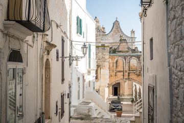 Obraz premium Street leading to cathedral in Ostuni, Italy