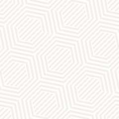 Vector Seamless Pattern. Repeating Lattice Abstract Background. Linear Grid From Striped Hexagonal Elements.