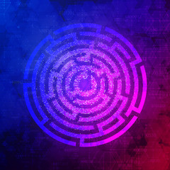 Technology Background Design with round maze. Vector illustration.