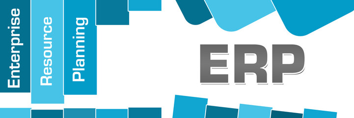 Obraz na płótnie Canvas ERP - Enterprise Resource Planning Blue Stripes Rounded Squares 