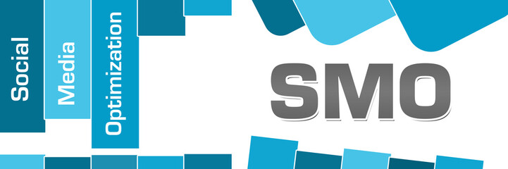 SMO - Social Media Optimization Blue Stripes Rounded Squares 