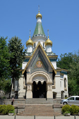 Fototapeta na wymiar Church of St Nicholas the Miracle Maker, Sofia, Bulgaria