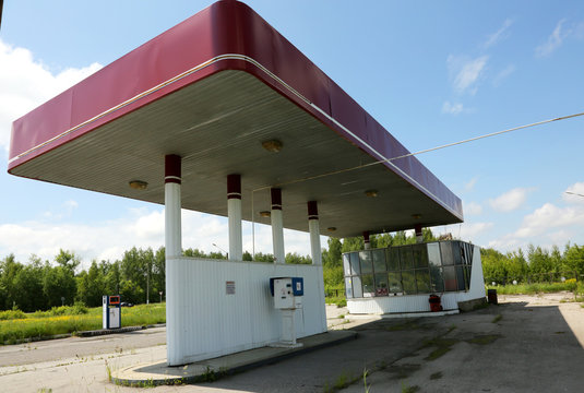 An abandoned petrol station