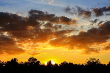 Beautiful atmosphere sky at sunset.