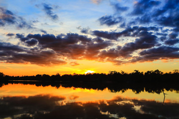 Beautiful atmosphere sky at sunset.