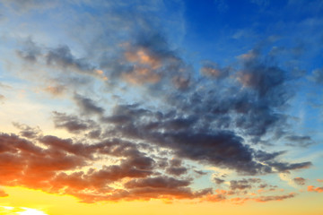 Beautiful atmosphere sky at sunset.