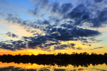 Beautiful atmosphere sky at sunset.