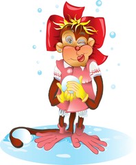 Monkey cartoon looks