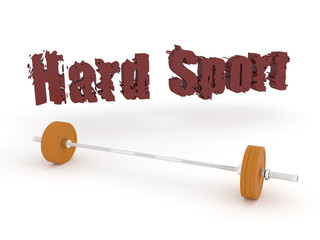 3d illustration of an inscription of a hard sport and a bar isolated on a white background.