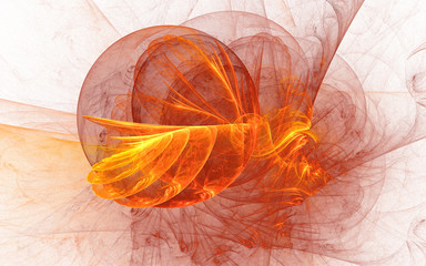 Fototapeta premium 3D rendering and isolated abstract fire flame fractal on white background