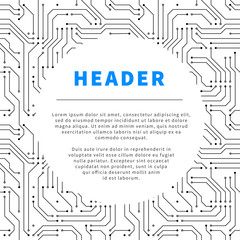 Technology background with microchip pattern and text place on white