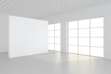 Obraz premium White clean interior with blank white poster. 3d rendering
