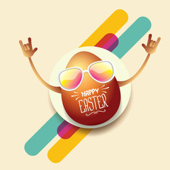 vector happy easter card with rock n roll egg