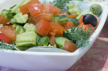 salad with vegetables and greens