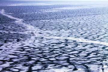 Lake water at winter