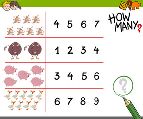 counting game with farm animals
