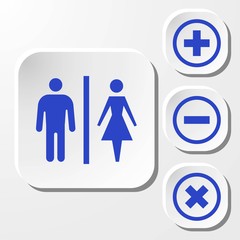 toilet man woman icon stock vector illustration flat design