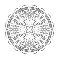 Flower Mandalas.  Geometric Round indian ornament Pattern. Oriental pattern illustration. Islam, Arabic, Indian, turkish, pakistan, chinese, ottoman motifs. Coloring book page. Vector illustration