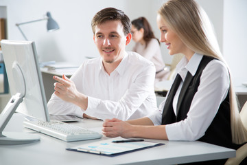 Business people working in an office
