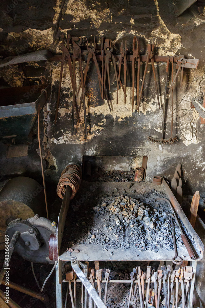 Wall mural Forging Hardening in a workshop