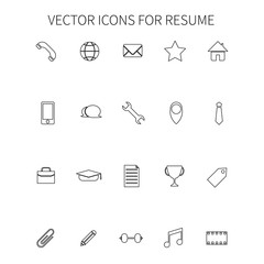 Vector icons for resume. - 142367042