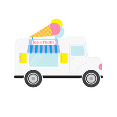 Ice cream truck/van  vector illustration. - 142367087
