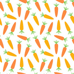 Vector flat design carrot seamless pattern background.