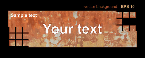 Vintage rusty metal banner, background with the text, grunge style, Vector illustration