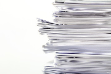 Stack of Documents isolated on white background