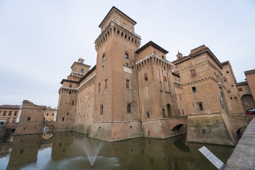 Fototapeta na wymiar Estense castle or Castello di San Michele in Ferrara, Italy.