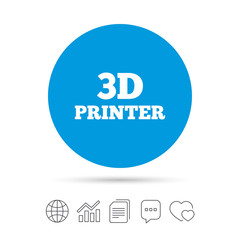 Obraz premium 3D Print sign icon. 3d Printing symbol.