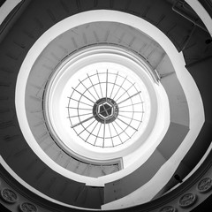 Fototapeta premium Circular dome interior Bangkok Thailand in monochrome.