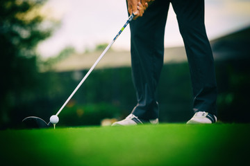 Close up of tee shot golf