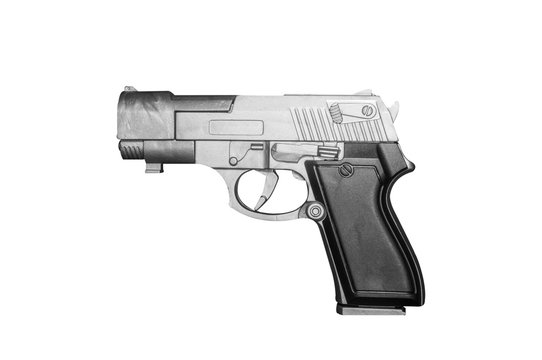 Plastic gun on white background with clipping path.
