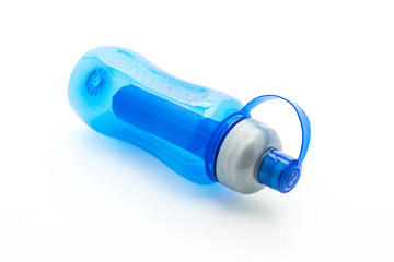 blue plastic water bottle or  canteen
