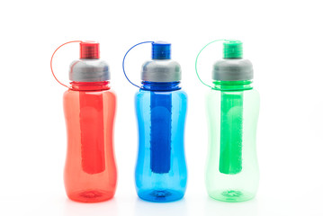 colorful plastic water bottle or  canteen