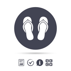 Flip-flops sign icon. Beach shoes.