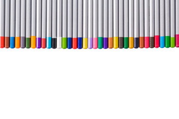 Obraz premium set of different colored pencils on white background